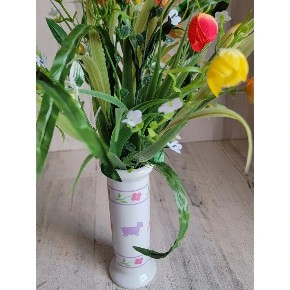 FTDA‎ japan vase Easter faux tulip rabbit vintage flower home decor